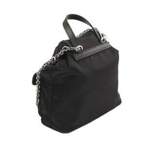 Prada Saffiano Bag Leather Re Nylon Black Shoulder